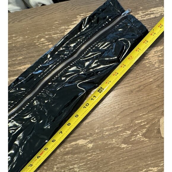 Hot & Delicious Zip Large Black Polyurethane Crop Biker Moto Jacket Wet Look - Picture 7 of 12